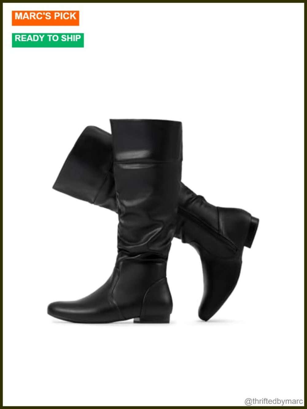Womens Wide Calf Knee High Slouchy Boots Faux Fur Lined Side Zipper